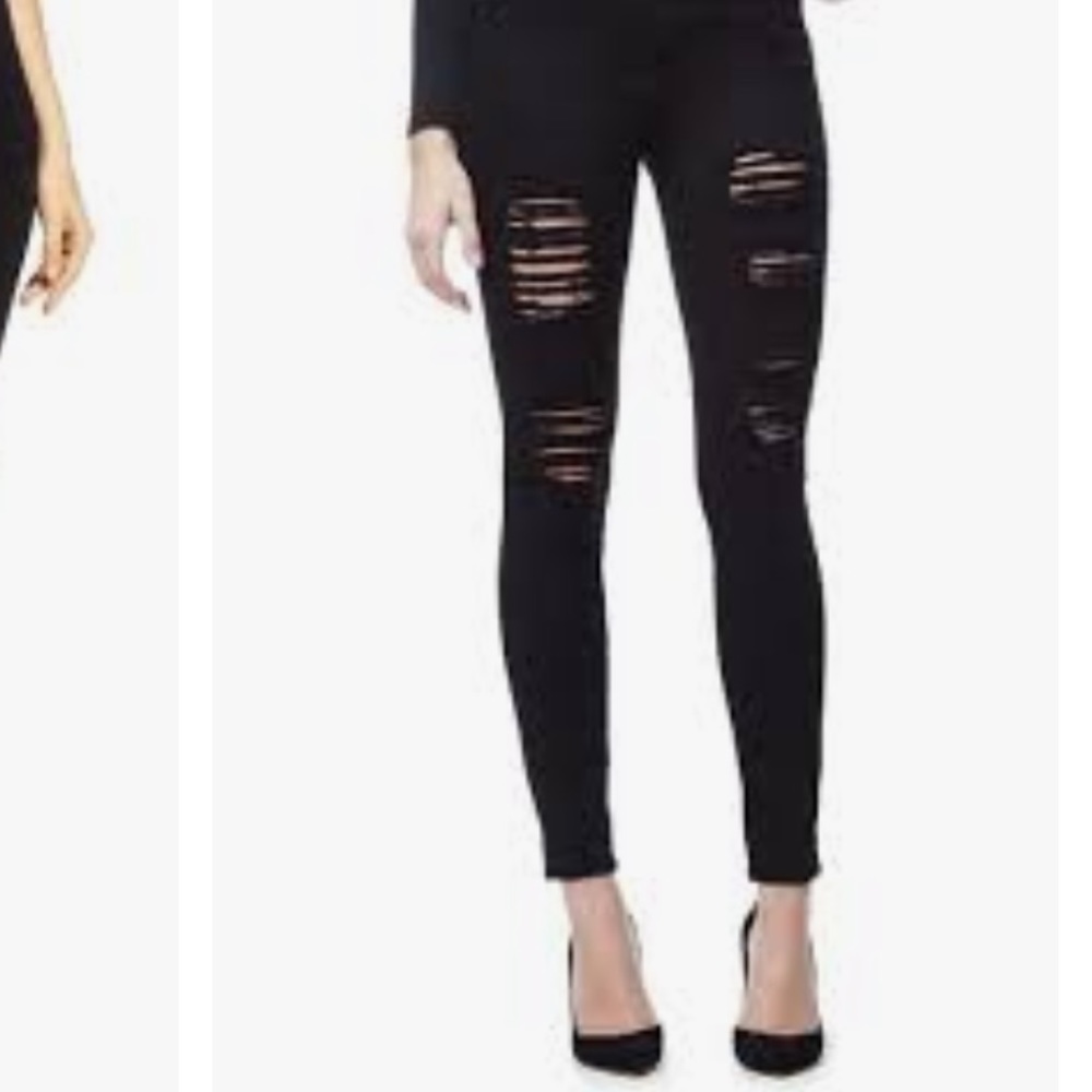 Good American black ripped jeans